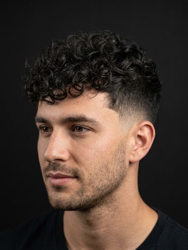 11. Curly Top Taper Fade