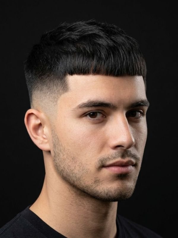 12. Caesar Haircut for Straight Hair