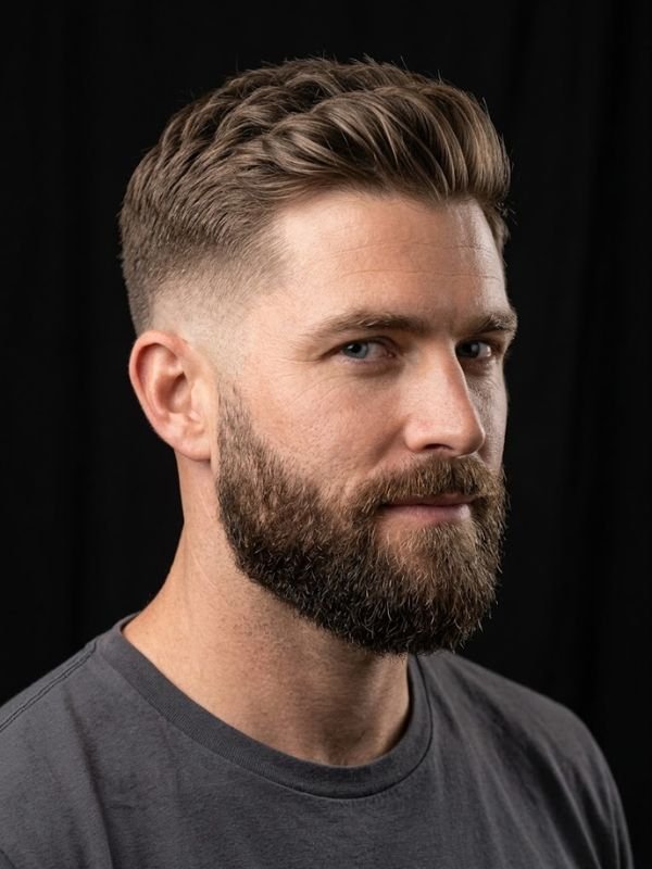 15. Taper Fade with a Full Beard