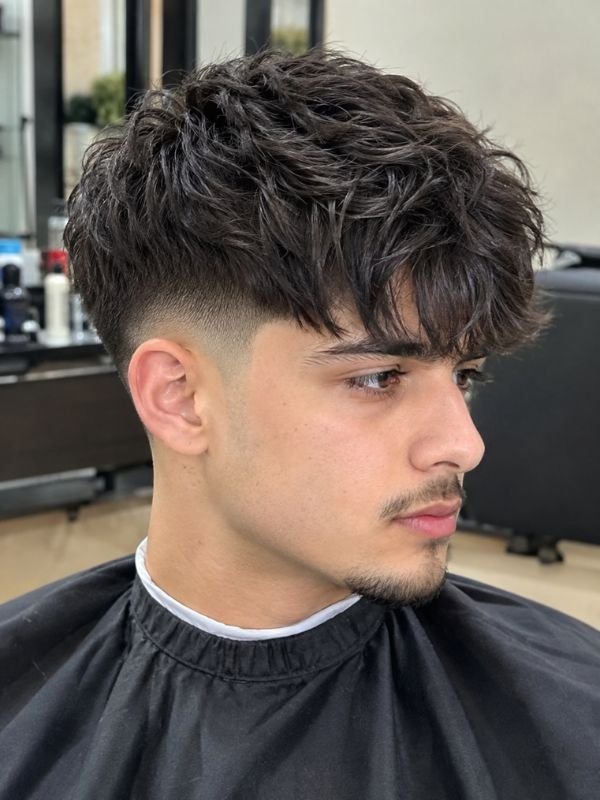 19. Taper Fade Barber Style Fringe
