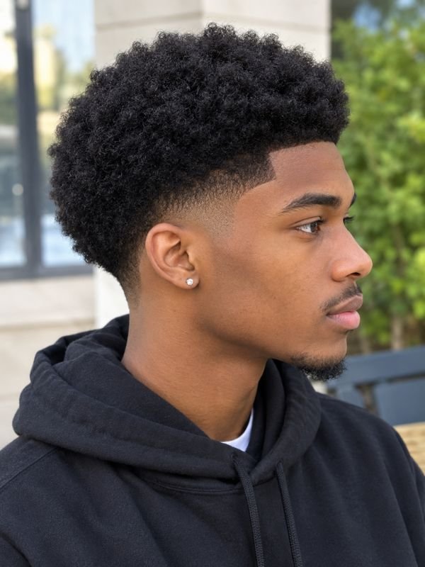 20. Low Taper Fade Afro for Everyday Style
