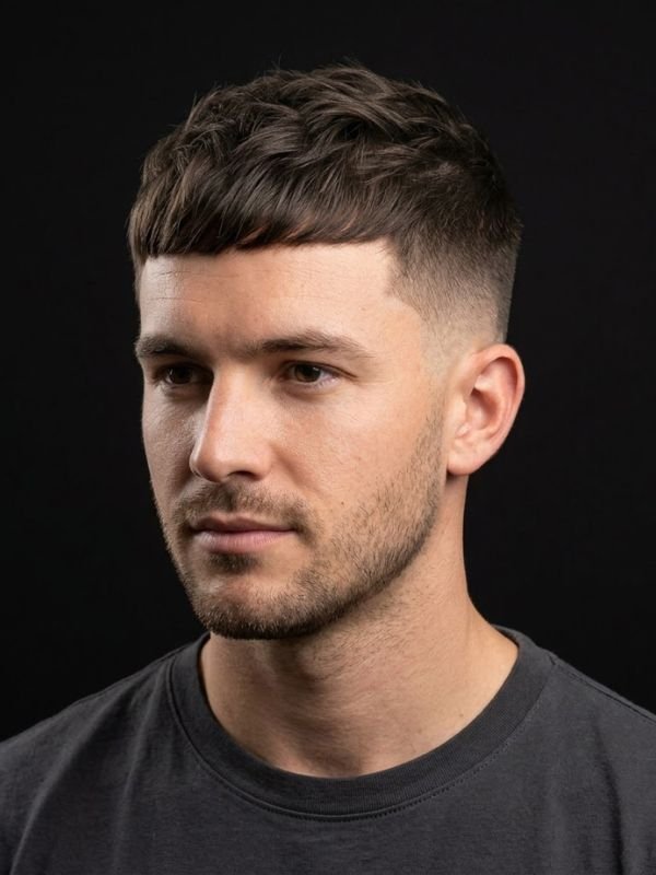 21. Caesar cut for Oval Faces
