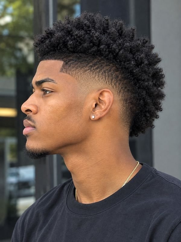 23. Low Taper Fade Afro Mohawk