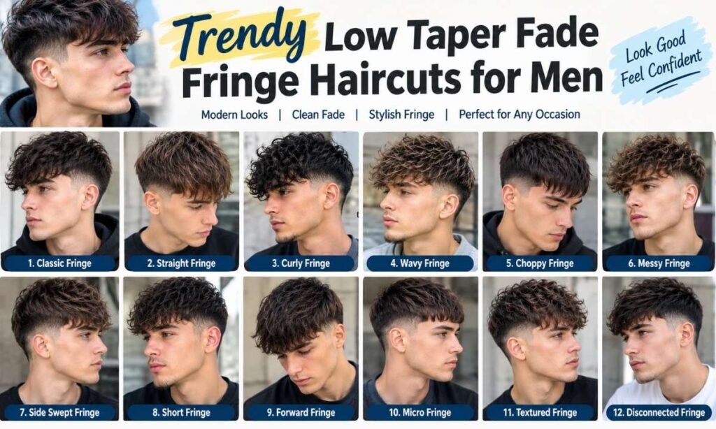 27 Trendy Low Taper Fade Fringe Haircuts for Men 2026