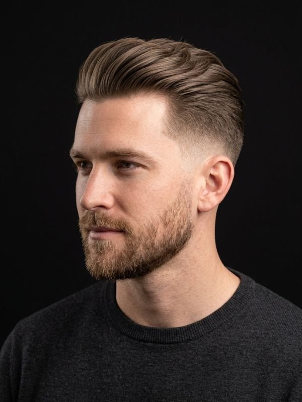 4. Modern Brush Back Taper Fade
