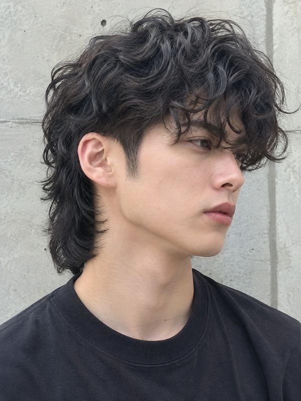 6. Curly Two Block Mullet