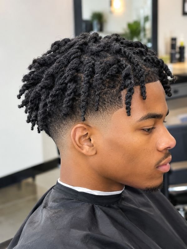 6. Low Taper Fade Black Haircut Twist Hair