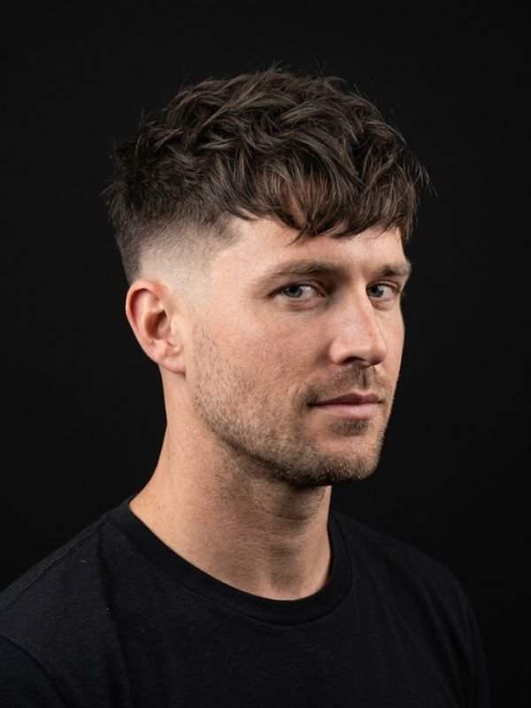 7. Messy Fringe Taper Fade