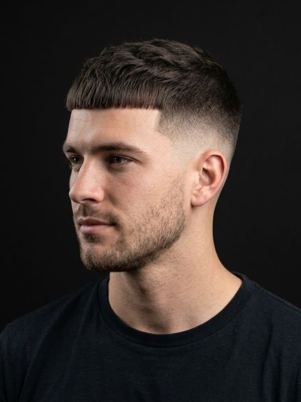 Caesar Cut with Low Fade