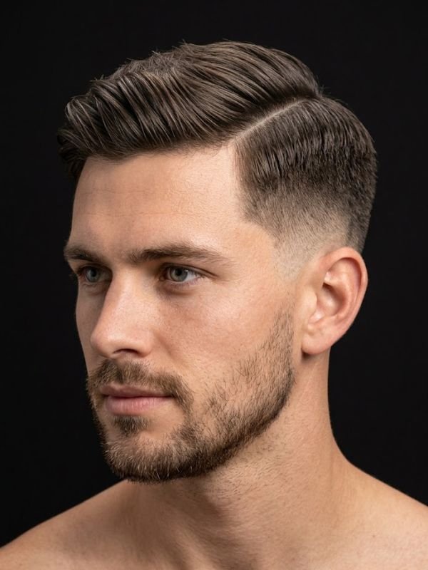 Classic Low Taper Fade Side Part