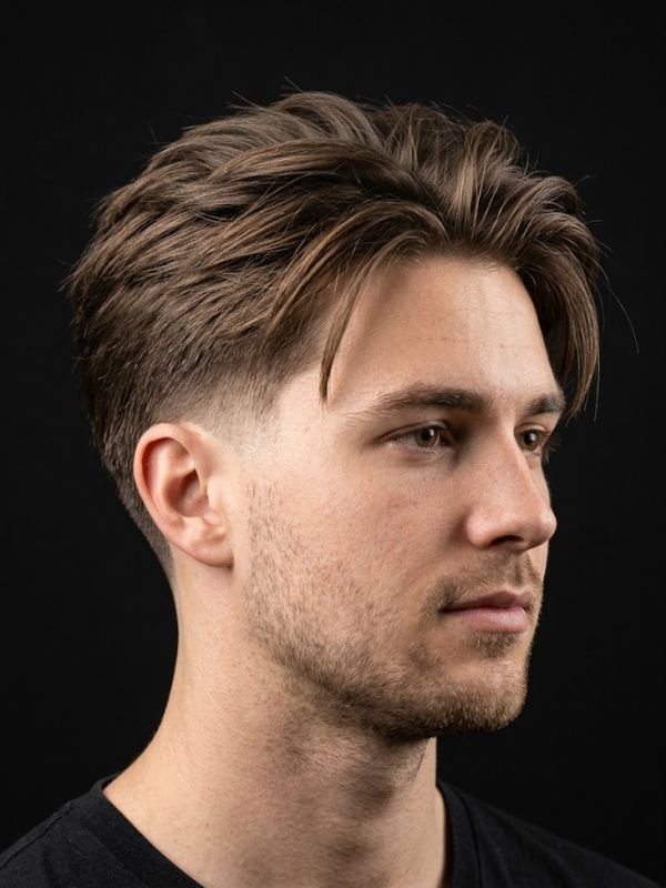 Fluffy Low Taper Fade Straight Hair