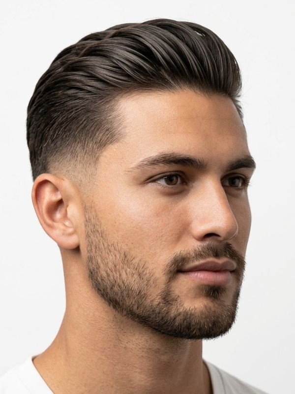 Long Low Taper Fade Slick Back
