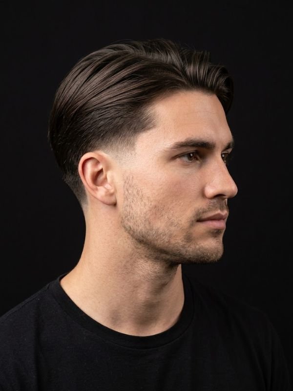 Long Low Taper Fade Straight Hair