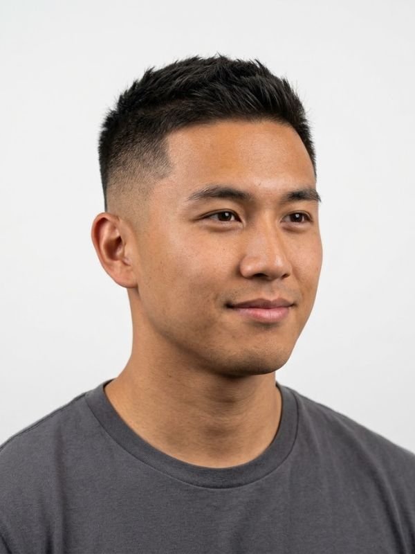 Low Taper Fade Asian Haircuts Crew Cut