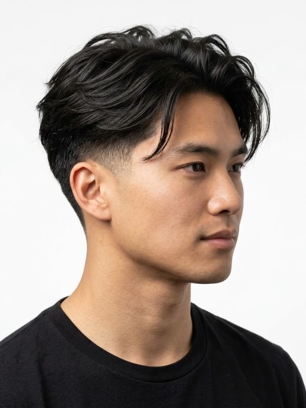 Low Taper Fade Asian Haircuts Long Hair