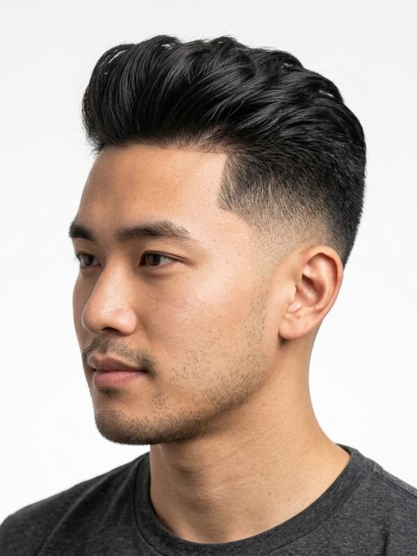 Low Taper Fade Asian Haircuts Pompadour