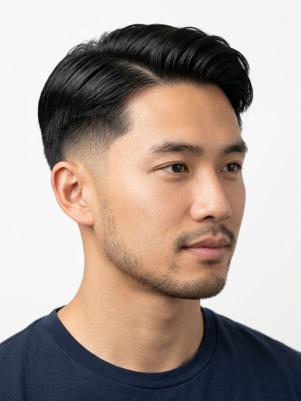 Low Taper Fade Asian Haircuts Straight Hair