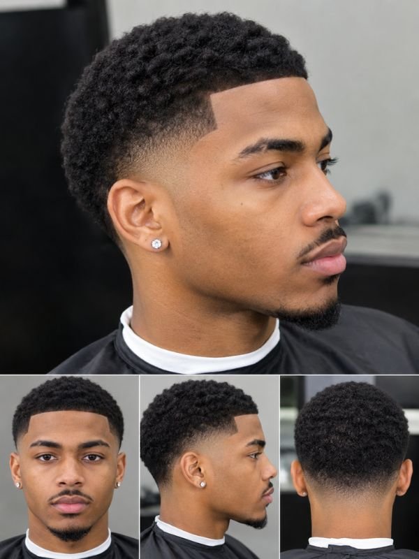 1. Low Taper Fade Black Haircut with Line Up