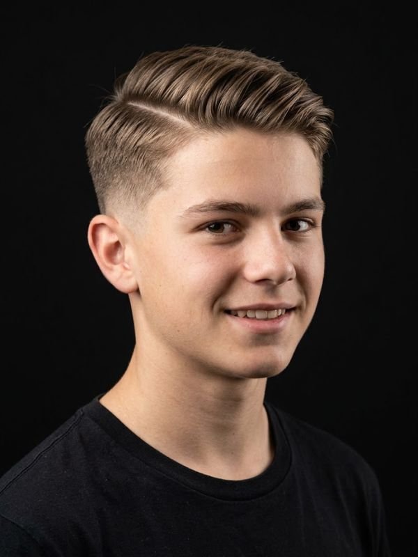 Low Taper Fade Side Part for Teen Boys