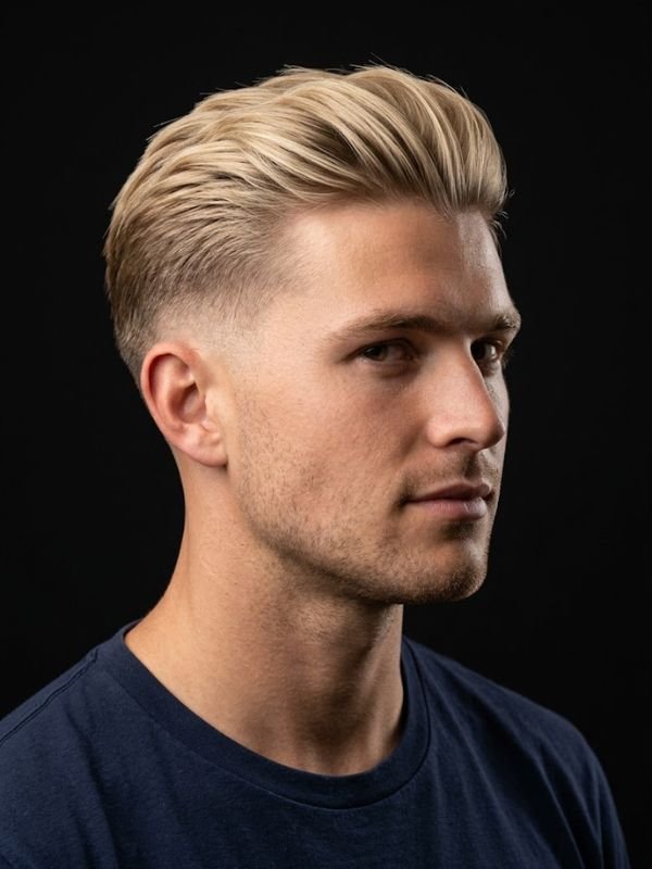 Low Taper Fade Straight Hair Fringe