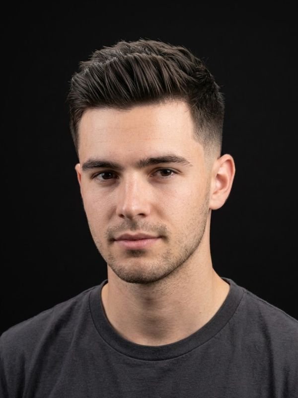Low Taper Fade Straight Hair Front Style