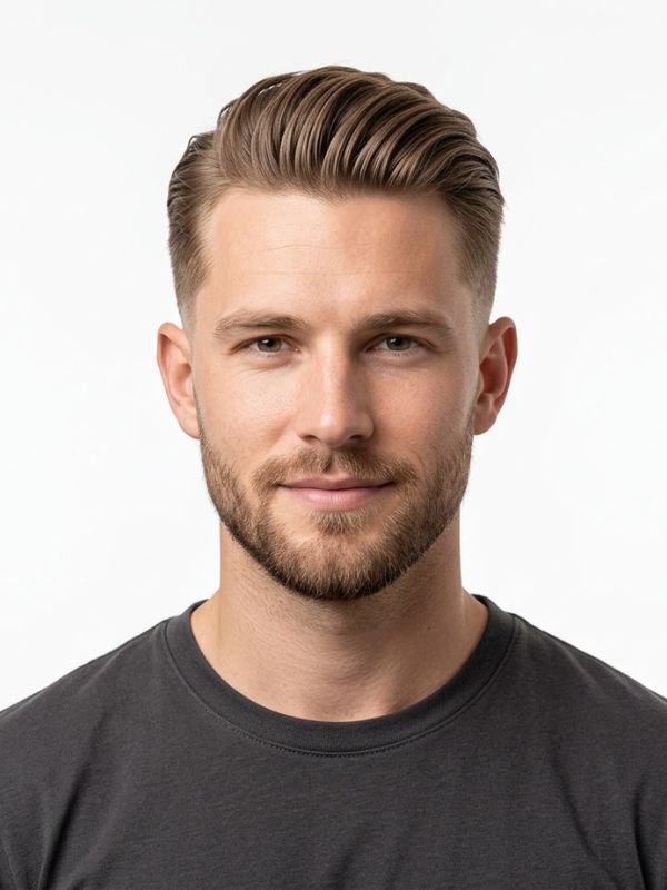 Matte Finish Low Taper Fade Slick Back