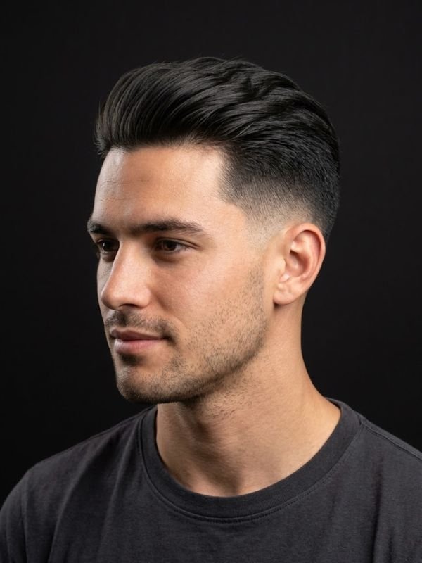 Mid Low Taper Fade Straight Hair