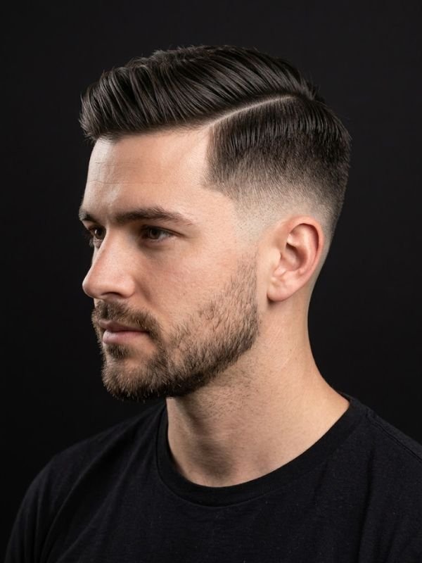 Modern Low Taper Fade Side Part