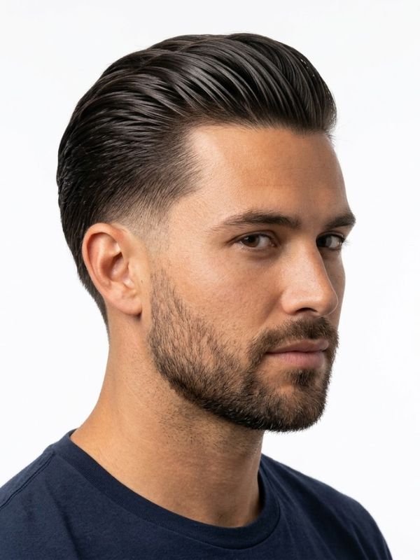 Modern Low Taper Fade Slick Back