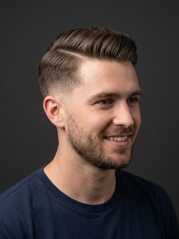 Short Low Taper Fade Side Part