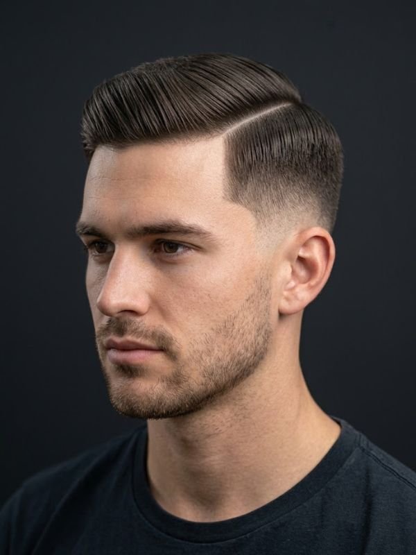 Straight Hair Low Taper Fade Side Part