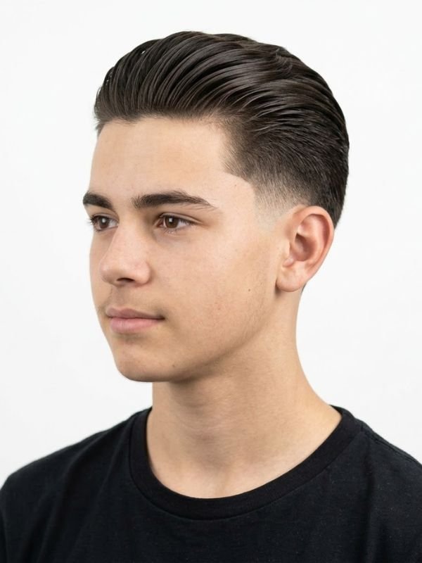 Teen Boy Low Taper Fade Slick Back