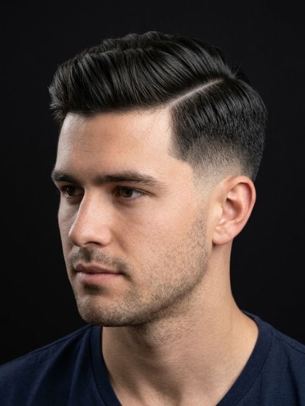 Thick Hair Low Taper Fade Side Part
