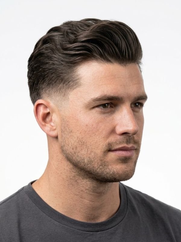 Thick Hair Low Taper Fade Slick Back