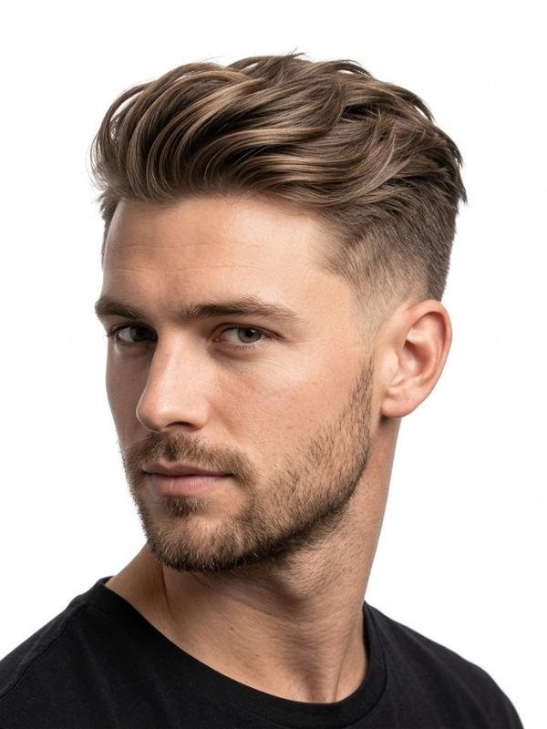 Trending Low Taper Fade Slick Back Hairstyle